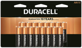 Duracell COPPERTOP MN1500 Series MN1500B16 Battery, 1.5 V Battery, AA Battery, Alkaline, Manganese Dioxide